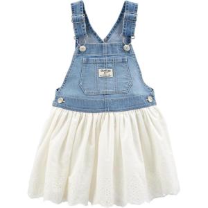 imageOSHKOSH BGOSH girls Worlds Best OverallsWhite Eyelet Wash