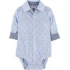 imageOshKosh BGosh babyboys Buttonfront BodysuitshirtBlue Anchor