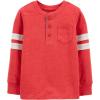 imageOSHKOSH BGOSH Boys LongSleeve Raglan HenleyBetter Off Red
