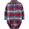 imageOshKosh BGosh babyboys Buttonfront BodysuitshirtBlueRed Plaid