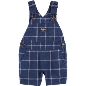 imageOSHKOSH BGOSH Baby Boys Worlds Best OverallsNavy Plaid Shortall