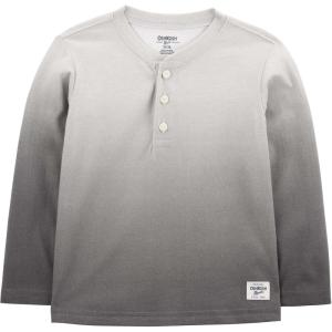 imageOSHKOSH BGOSH Boys LongSleeve Raglan HenleyBlack White Gradient