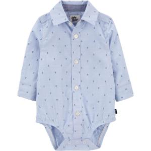 imageOshKosh BGosh babyboys Buttonfront BodysuitshirtBlue Anchor