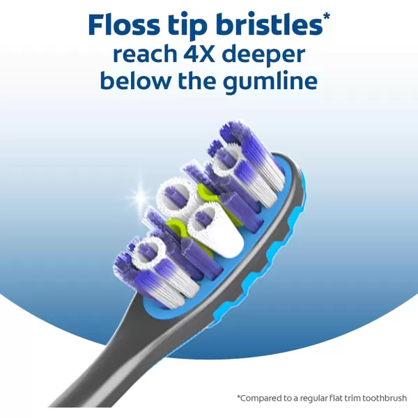 imageColgate 360 Advanced Floss Tip Toothbrush Soft Toothbrush for Adults 4 Pack1 Count Pack of 1