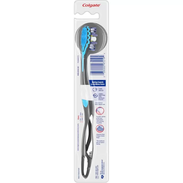 imageColgate 360 Advanced Floss Tip Toothbrush Soft Toothbrush for Adults 4 Pack1 Count Pack of 1