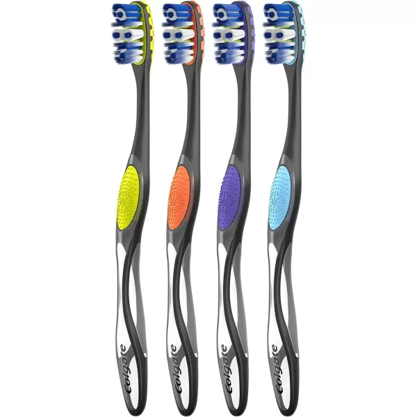imageColgate 360 Advanced Floss Tip Toothbrush Soft Toothbrush for Adults 4 Pack4 Count Pack of 1