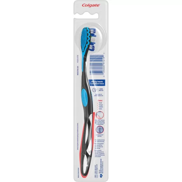 imageColgate 360 Advanced Floss Tip Toothbrush Soft Toothbrush for Adults 4 Pack72 Count Pack of 1