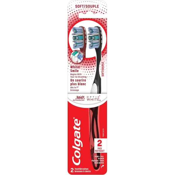 imageColgate 360 Advanced Optic White Toothbrush Soft 2 CountOptic White