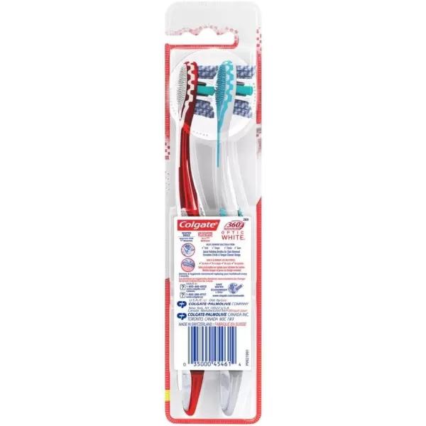imageColgate 360 Advanced Optic White Toothbrush Soft 2 CountOptic White