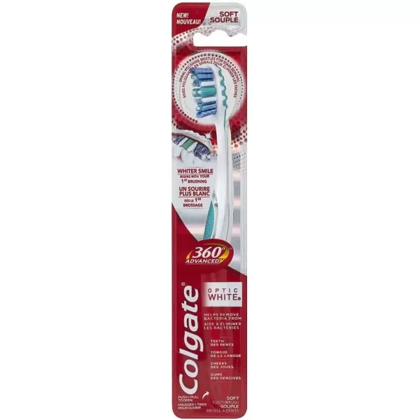 imageColgate 360 Advanced Optic White Toothbrush Soft 2 CountWhite