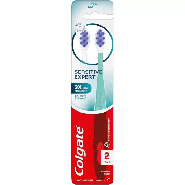 imageColgate 360 Extra Soft Toothbrush for Sensitive Teeth and Gums with Tongue and Cheek Cleaner  2 Count2 Count Pack of 1