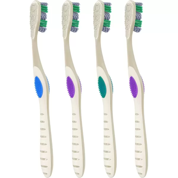 imageColgate 360 Optic White Advanced Whitening Toothbrush Adult Medium Toothbrush with Whitening Cups Helps Whiten Teeth and Removes Odor Causing Bacteria 2 Pack4 Count Pack of 1