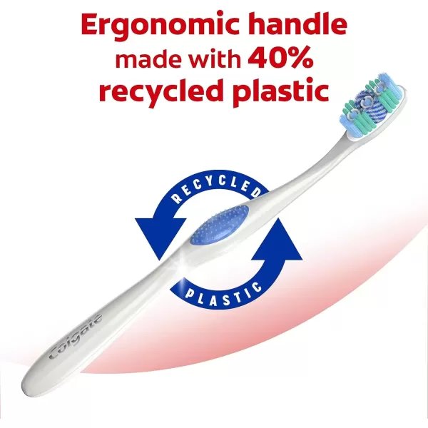 imageColgate 360 Optic White Advanced Whitening Toothbrush Adult Medium Toothbrush with Whitening Cups Helps Whiten Teeth and Removes Odor Causing Bacteria 2 Pack4 Count Pack of 1