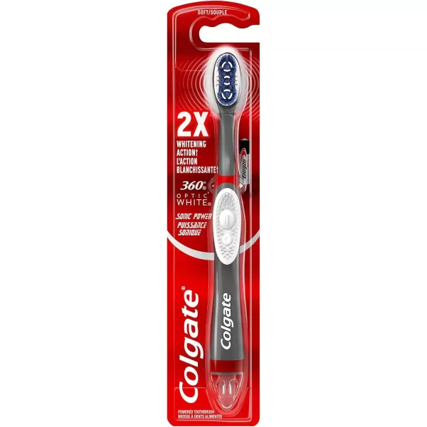 imageColgate 360 Optic White ProSeries Battery Black Toothbrush1 Count Pack of 1