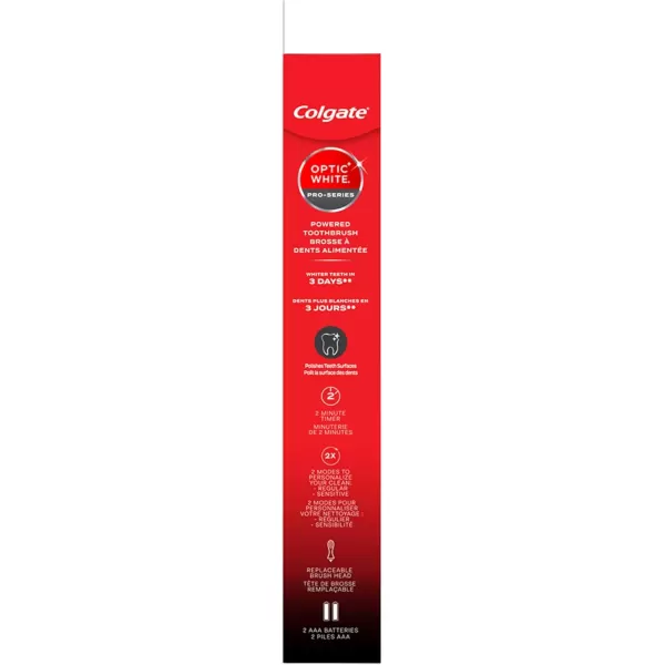 imageColgate 360 Optic White ProSeries Battery Black Toothbrush1 Count Pack of 1