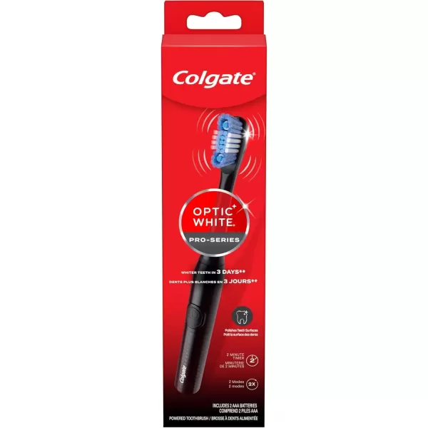 imageColgate 360 Optic White ProSeries Battery Black Toothbrush1 Count Pack of 1