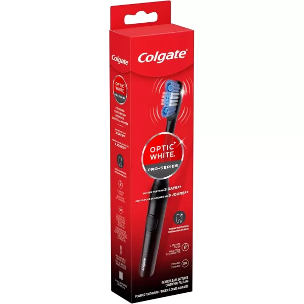 imageColgate 360 Optic White ProSeries Battery Black Toothbrush1 Count Pack of 1
