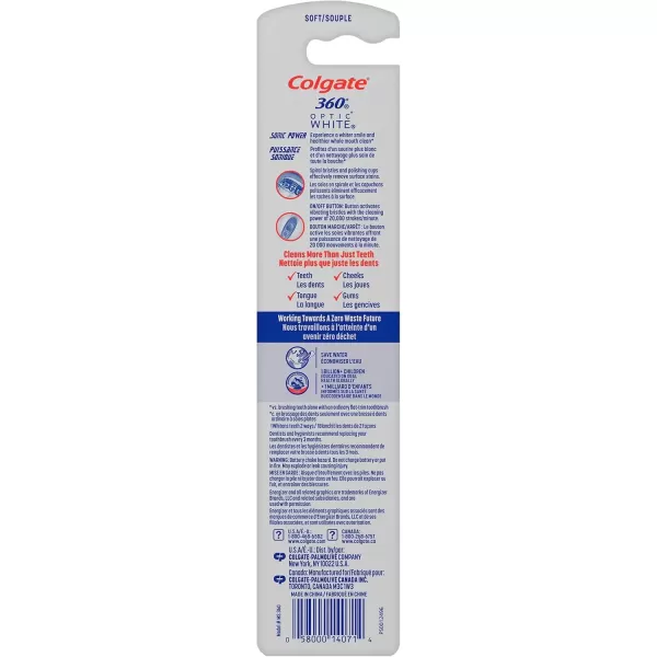 imageColgate 360 Optic White ProSeries Battery Black Toothbrush1 Count Pack of 1