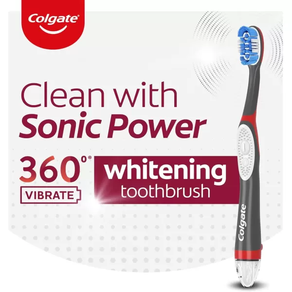 imageColgate 360 Optic White Sonic Battery Powered Vibrating Toothbrush Soft 2 Count2 Count Pack of 1
