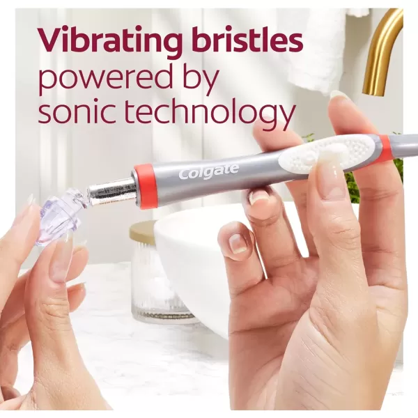 imageColgate 360 Optic White Sonic Battery Powered Vibrating Toothbrush Soft 2 Count2 Count Pack of 1