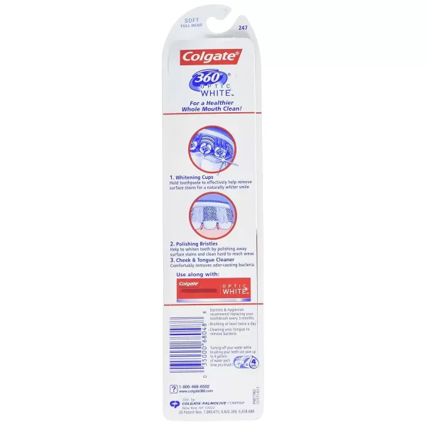 imageColgate 360 Optic ning Toothbrush Soft White 2 Count2 Count Pack of 1
