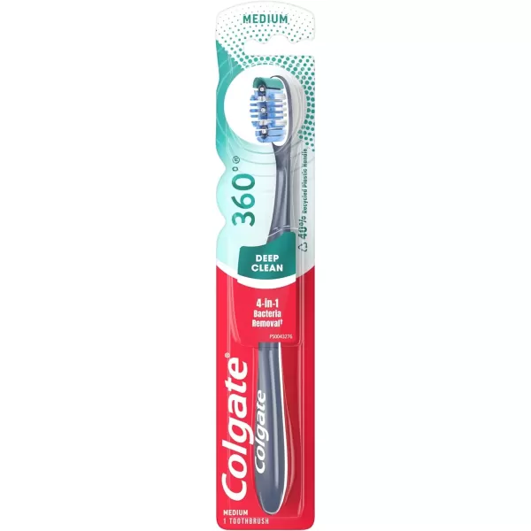 imageColgate 360 Whole Mouth Clean  Medium Toothbrush for Adults 4 Pack Packaging May Vary1 Count Pack of 1