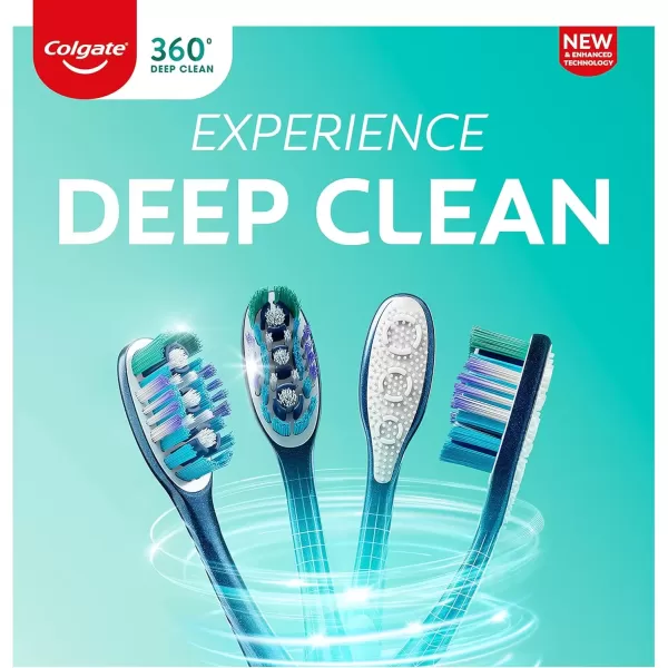 imageColgate 360 Whole Mouth Clean  Medium Toothbrush for Adults 4 Pack Packaging May Vary5 Count Pack of 1