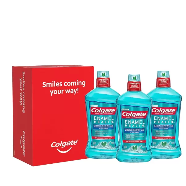 imageColgate Enamel Health Mouthwash Fresh Mint 169 Ounce338 Fl Oz Pack of 3
