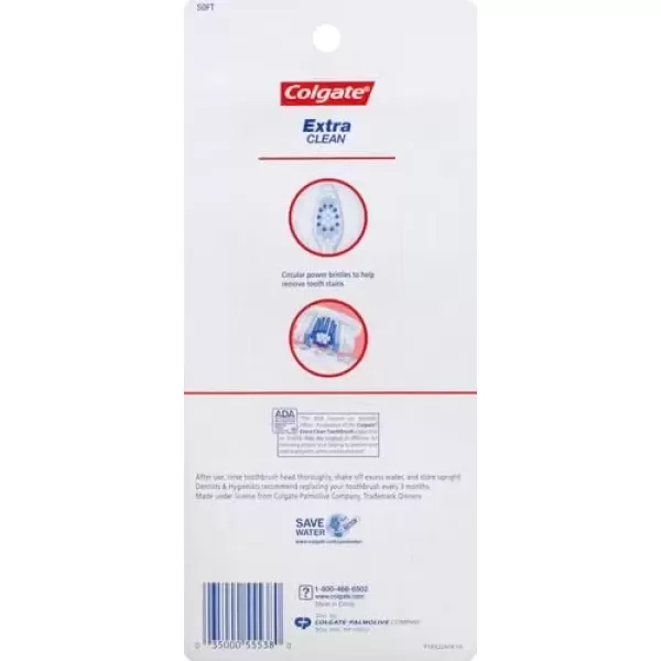 imageColgate Extra Clean Toothbrush Soft Toothbrush for Adults Packaging May Vary 6 Count6 Count Pack of 1