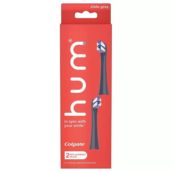 imageColgate Hum Connected Smart Electric Toothbrush Refill Head Black 2 PackSlate Grey