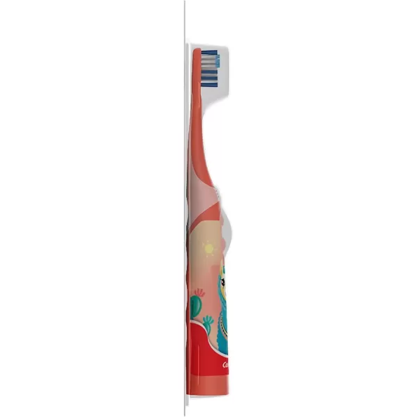 imageColgate Kids Battery Powered Toothbrush Kids Battery Toothbrush with Included AA Battery Extra Soft Bristles FlatLaying Handle to Prevent Rolling Llama Toothbrush 1 Pack1 Count Pack of 1