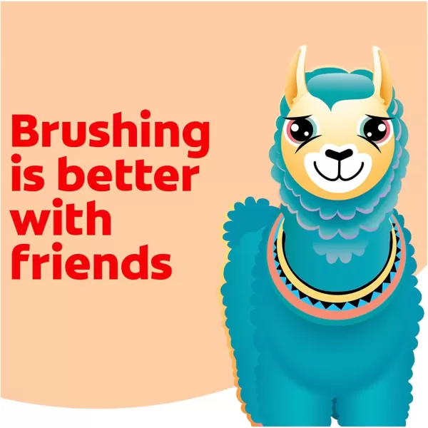 imageColgate Kids Battery Powered Toothbrush Kids Battery Toothbrush with Included AA Battery Extra Soft Bristles FlatLaying Handle to Prevent Rolling Llama Toothbrush 1 Pack1 Count Pack of 1