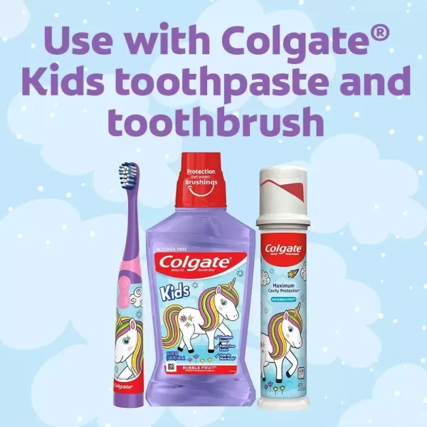 imageColgate Kids Mouthwash Unicorn Bubble Fruit Flavor Anticavity Fluoride Mouthwash 169 Ounce Pack of 6Unicorn