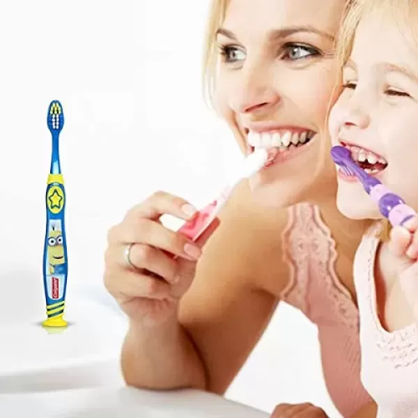imageColgate Kids Toothbrush Trolls Extra Soft Toothbrush with Suction Cup 4 PackMinions