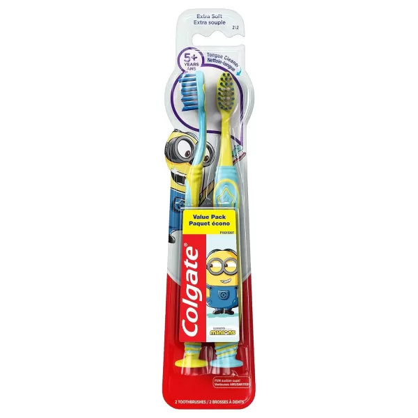 imageColgate Kids Toothbrush Trolls Extra Soft Toothbrush with Suction Cup 4 PackMinions