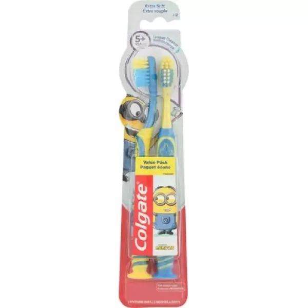 imageColgate Kids Toothbrush with Suction Cup Extra Soft  Minions 2 Count2 Count Pack of 1