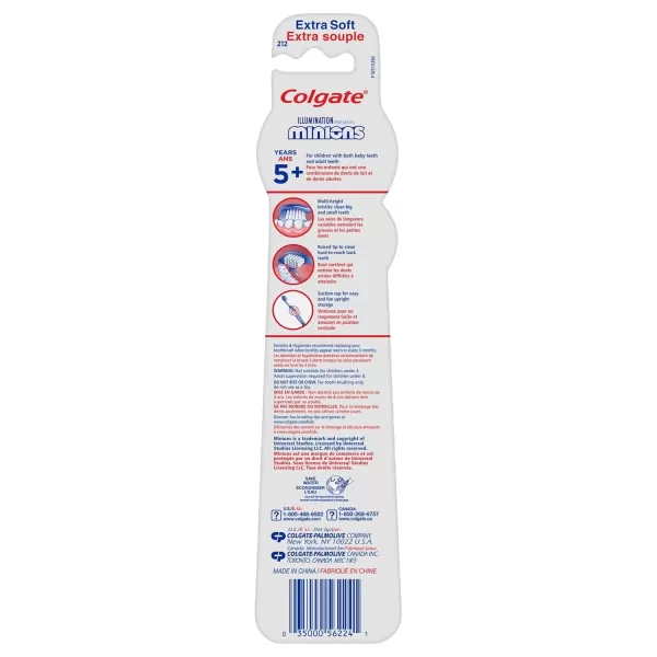 imageColgate Kids Toothbrush with Suction Cup Extra Soft  Minions 2 Count2 Count Pack of 1