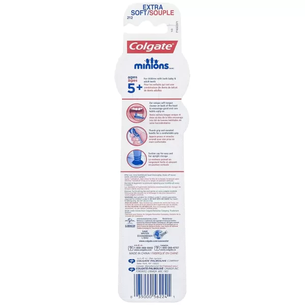 imageColgate Kids Toothbrush with Suction Cup Extra Soft  Minions 2 Count2 Count Pack of 1