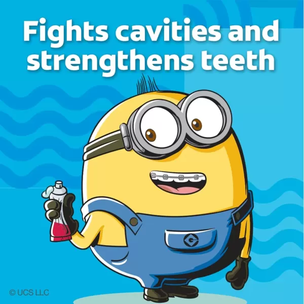 imageColgate Kids Toothpaste with Anticavity Fluoride Minions ADAAccepted Fluoride Toothpaste 46 Ounce Tube 4 Pack
