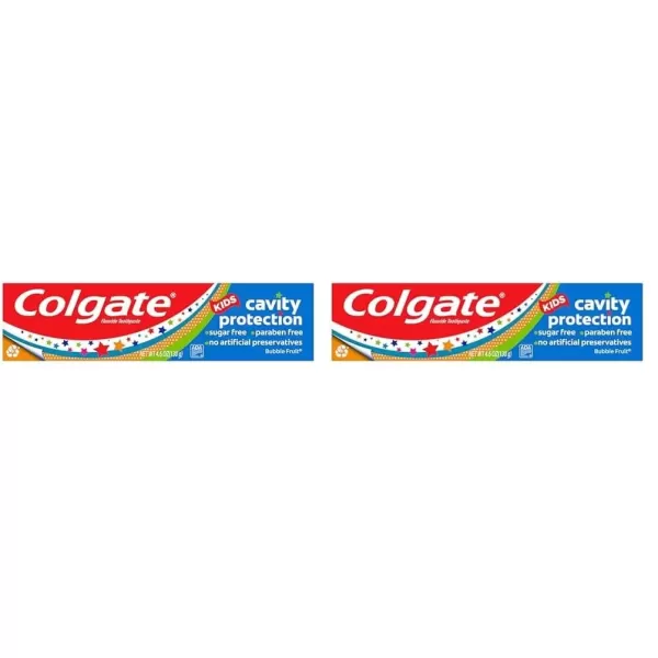 imageColgate Kids Toothpaste with Fluoride Anticavity ampamp Cavity Protection Toothpaste For Ages 2 Mild Bubble Fruit Flavor 46 Ounce46 Ounce Pack of 2