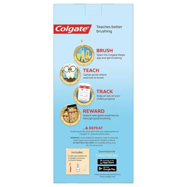 imageColgate Magik Smart Toothbrush for Kids Kids Toothbrush Timer with Fun Brushing Games Yellow 1 CountMagik Smart Toothbrush