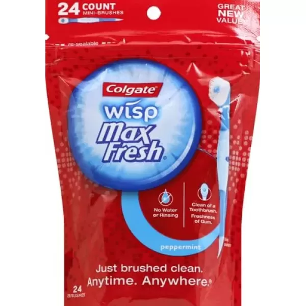 imageColgate Max Fresh Wisp Disposable Mini Travel Toothbrushes Peppermint 24 Count Pack of 424 Count Pack of 1