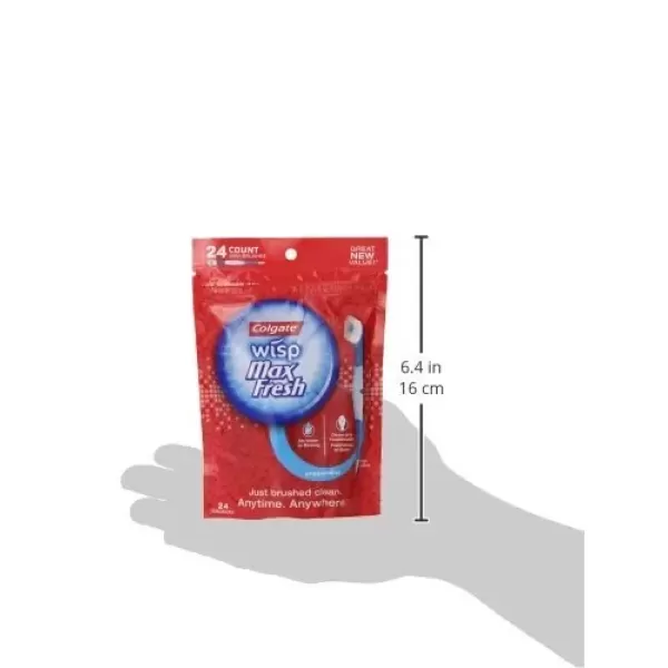 imageColgate Max Fresh Wisp Disposable Mini Travel Toothbrushes Peppermint 24 Count Pack of 424 Count Pack of 1