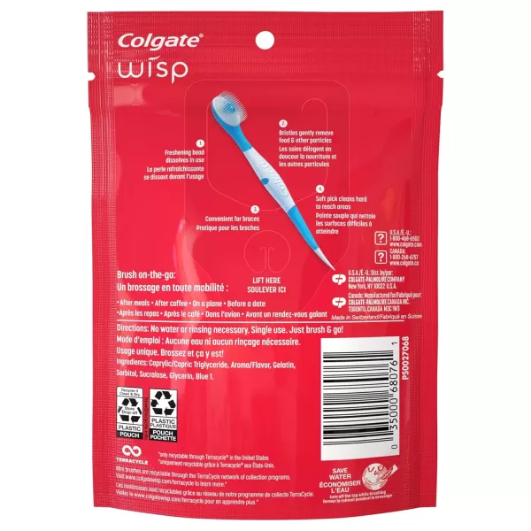 imageColgate Max Fresh Wisp Disposable Mini Travel Toothbrushes Peppermint 24 Count Pack of 424 Count Pack of 4