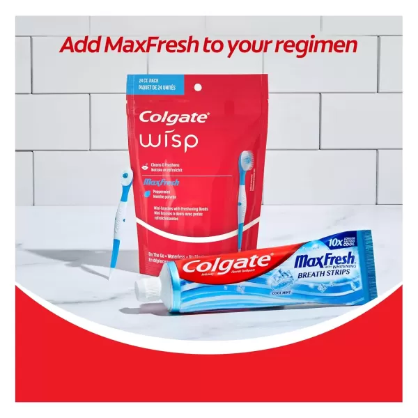 imageColgate Max Fresh Wisp Disposable Mini Travel Toothbrushes Peppermint 24 Count Pack of 424 Count Pack of 4