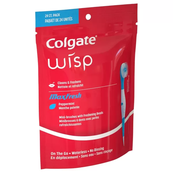 imageColgate Max Fresh Wisp Disposable Mini Travel Toothbrushes Peppermint 24 Count Pack of 424 Count Pack of 4