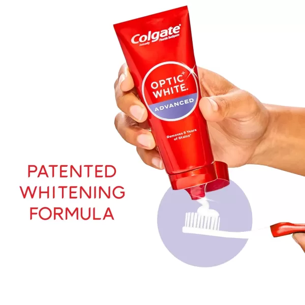 imageColgate Optic White Advanced Hydrogen Peroxide Toothpaste Pack Teeth Whitening Toothpaste EnamelSafe Hydrogen Peroxide Formula Helps Remove Tea Coffee and Wine Stains Icy Fresh 3 Pack 32 oz45 Ounce Pack of 2