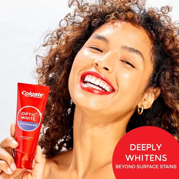 imageColgate Optic White Advanced Hydrogen Peroxide Toothpaste Pack Teeth Whitening Toothpaste EnamelSafe Hydrogen Peroxide Formula Helps Remove Tea Coffee and Wine Stains Icy Fresh 3 Pack 32 oz45 Ounce Pack of 2