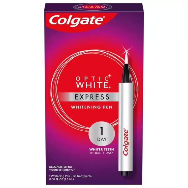 imageColgate Optic White Express Teeth Whitening Pen with 35 Treatments Enamel Safe Designed for No Tooth Sensitivity 008 oz008 Fl Oz Pack of 1