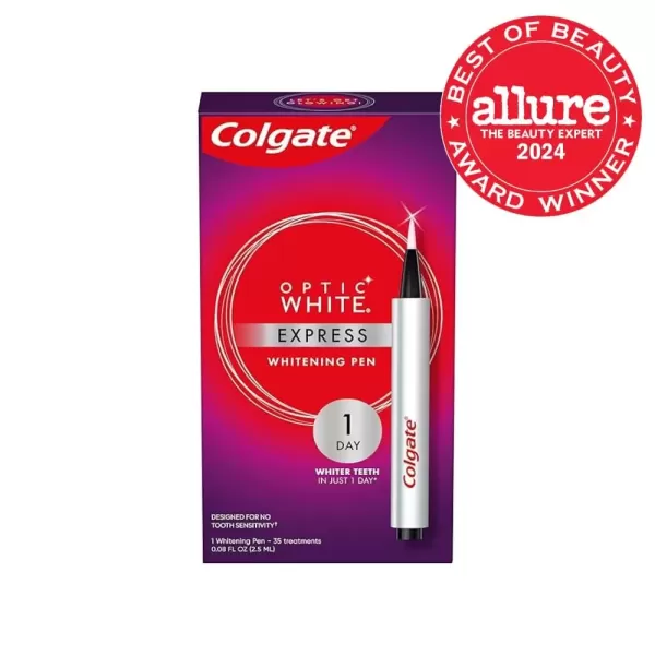 imageColgate Optic White Express Teeth Whitening Pen with 35 Treatments Enamel Safe Designed for No Tooth Sensitivity 008 oz008 Fl Oz Pack of 1